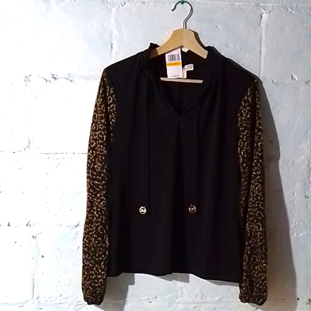 NWT Michael kors Blouse Black and Gold